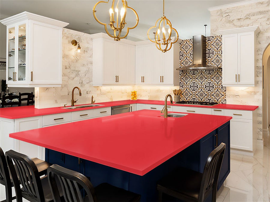 Rwraps Matte Chrome Red DIY Kitchen Counter Wraps