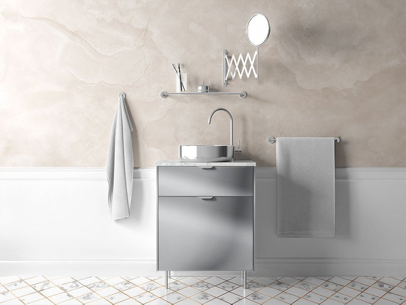 Rwraps™ Matte Chrome Silver Bathroom Cabinet Wraps
