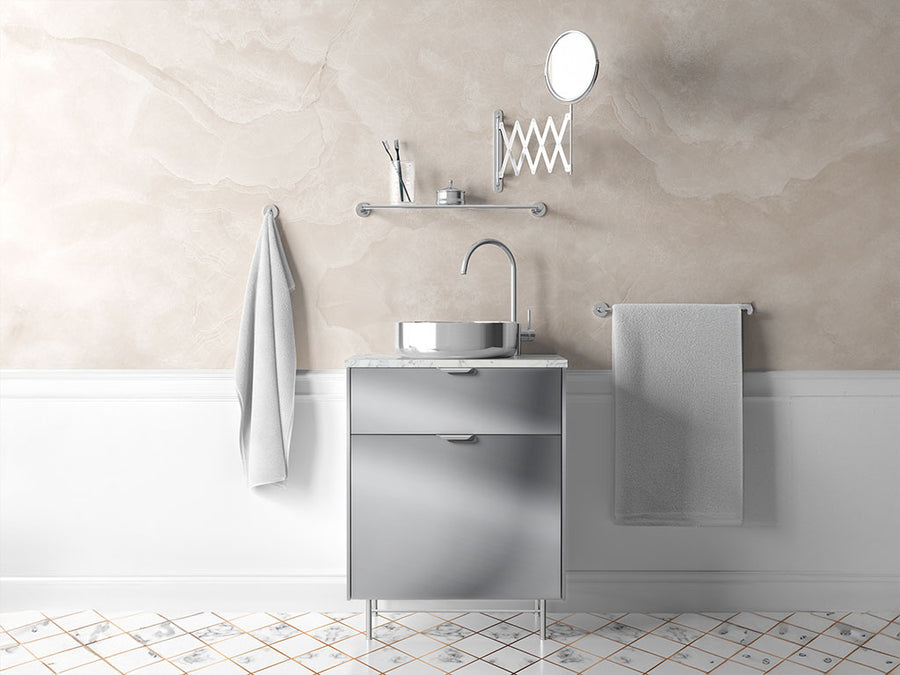 Rwraps™ Matte Chrome Silver Bathroom Cabinet Wraps