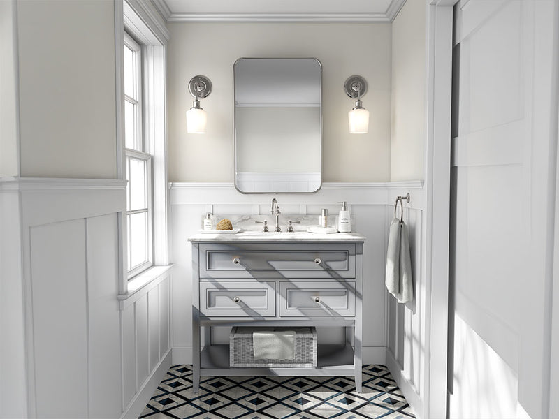 Rwraps Matte Chrome Silver DIY Bathroom Cabinet Wraps