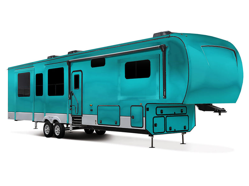 Rwraps Matte Chrome Teal Truck Camper Vinyl Wraps