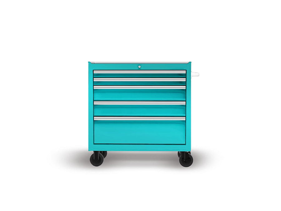 Rwraps Matte Chrome Teal DIY Tool Cabinet Wraps
