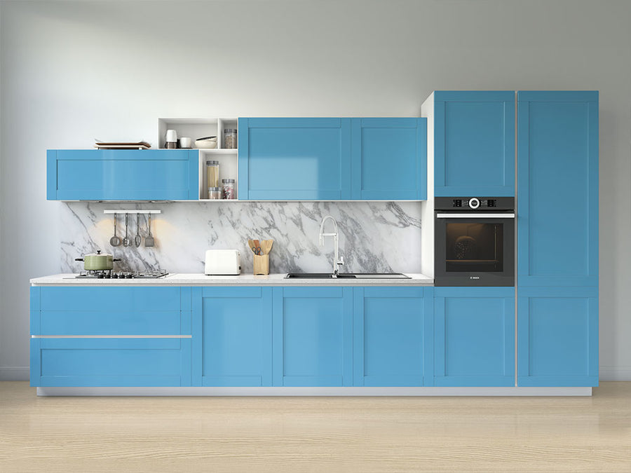 Rwraps™ Matte Sky Blue Kitchen Cabinet Wraps