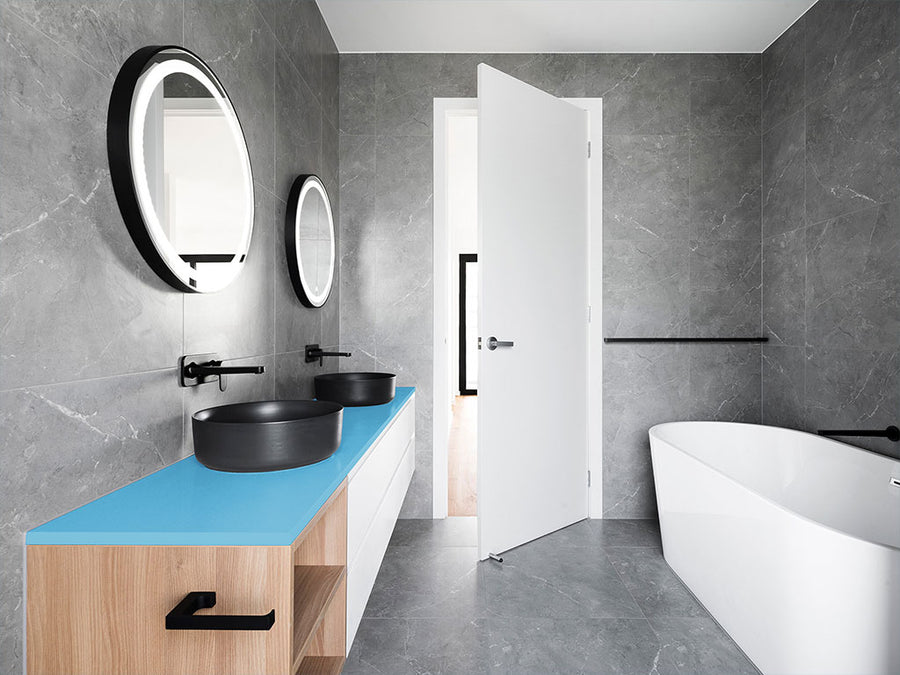 Rwraps™ Matte Sky Blue Bathroom Countertop Wraps