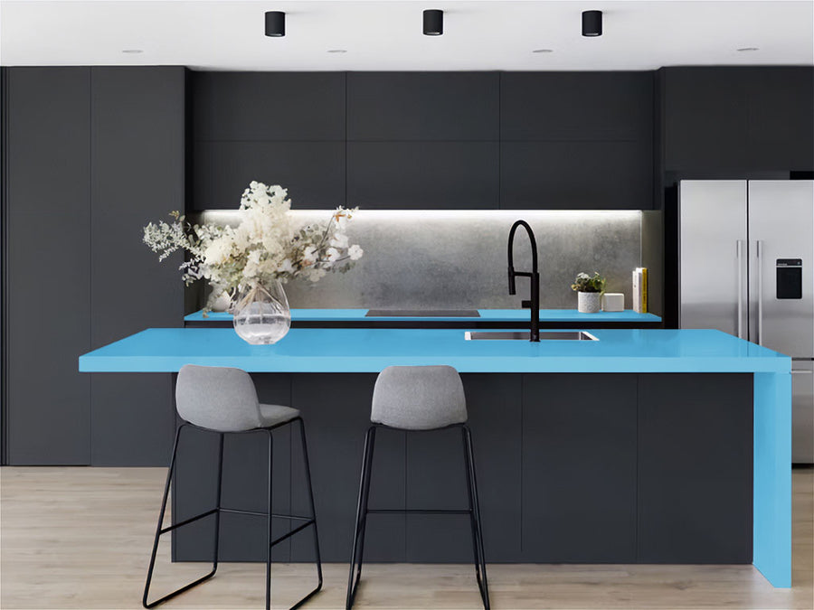Rwraps™ Matte Sky Blue Kitchen Countertop Wraps
