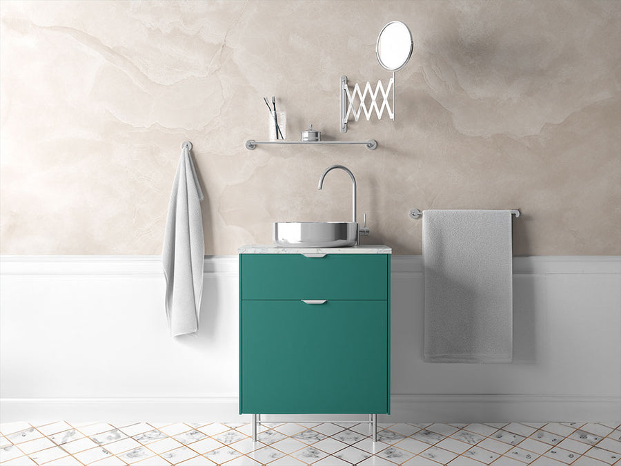 Rwraps™ Satin Metallic Emerald Green Bathroom Cabinet Wraps