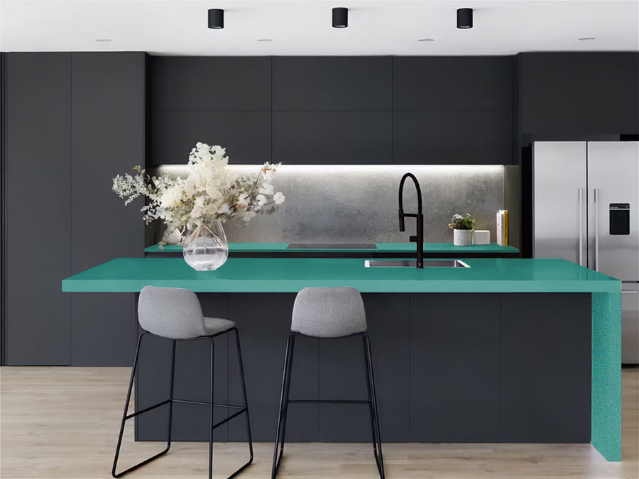 Rwraps™ Satin Metallic Emerald Green Kitchen Countertop Wraps