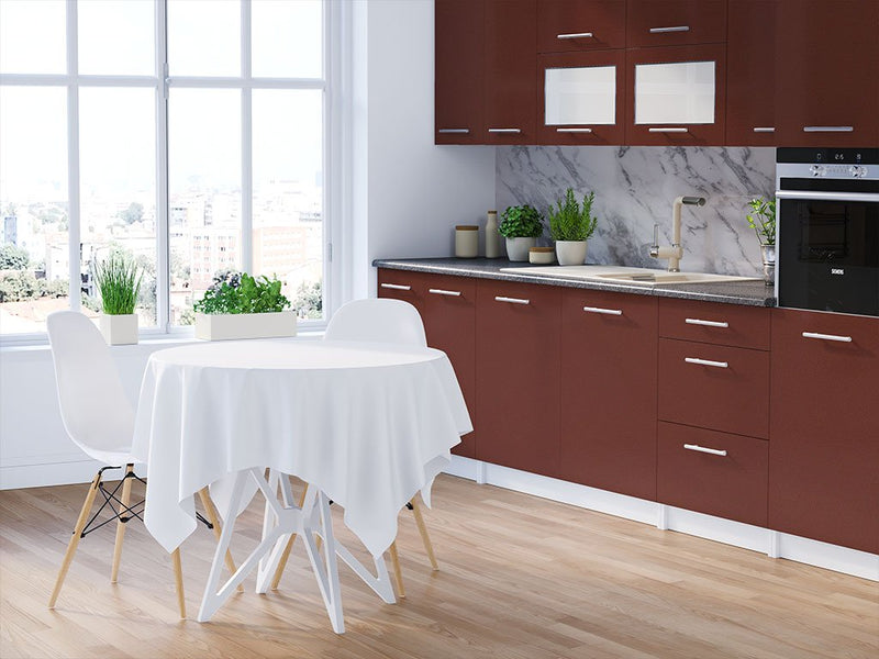 Rwraps Satin Metallic Flame Red DIY Kitchen Cabinet Wraps