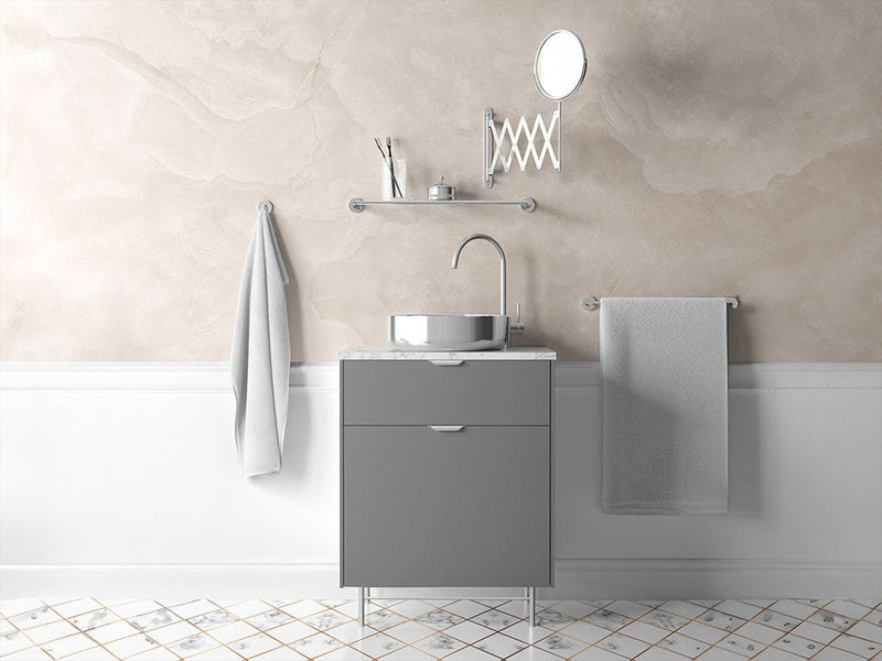 Rwraps™ Satin Metallic Gray Bathroom Cabinet Wraps