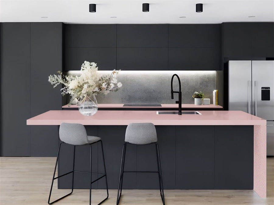 Rwraps™ Satin Metallic Rose Gold Kitchen Countertop Wraps