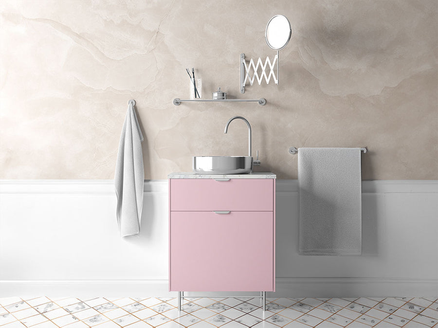 Rwraps™ Satin Metallic Sakura Pink Bathroom Cabinet Wraps