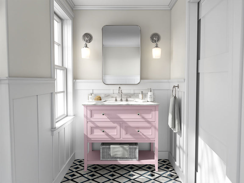 Rwraps Satin Metallic Sakura Pink DIY Bathroom Cabinet Wraps