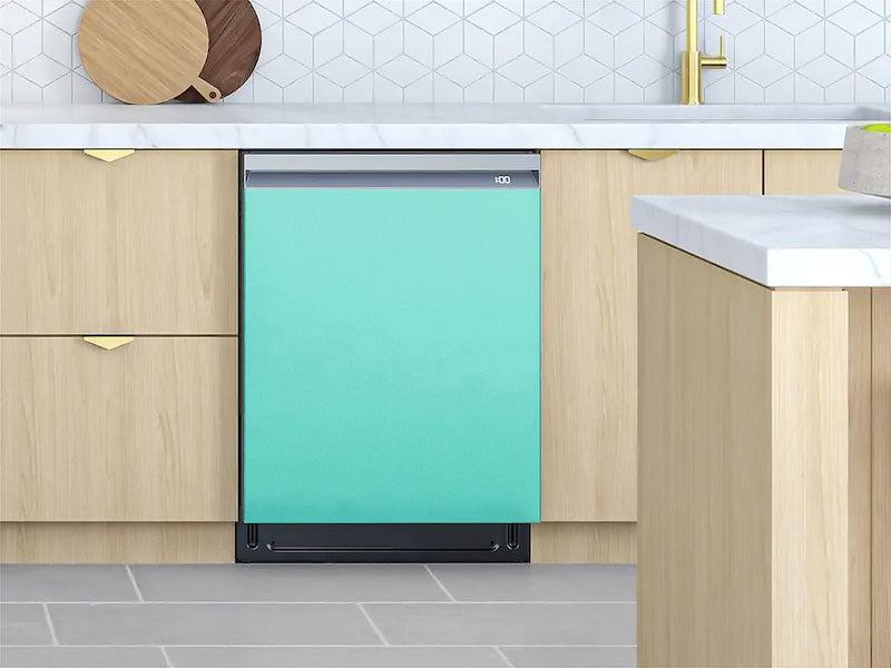 Rwraps™ Satin Metallic Turquoise Custom Dishwasher Cover