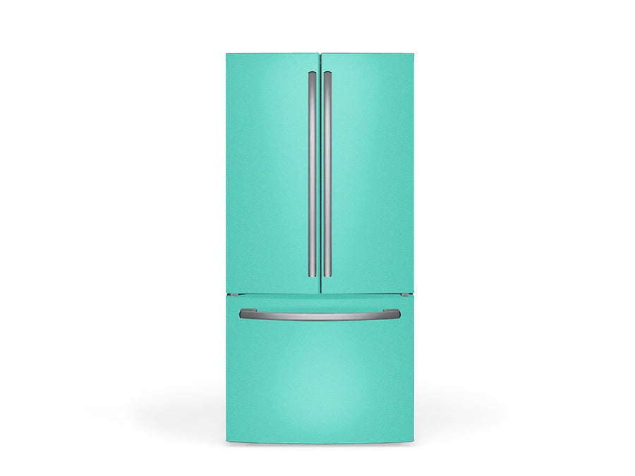 Rwraps Satin Metallic Turquoise DIY Built-In Refrigerator Wraps