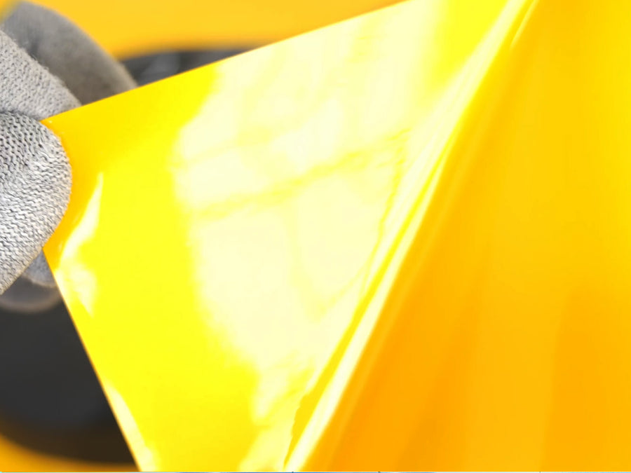 Rwraps Yellow Gloss Metallic Vinyl Film~Rwraps Yellow Gloss Metallic Vinyl Film Liner With Air Release~1