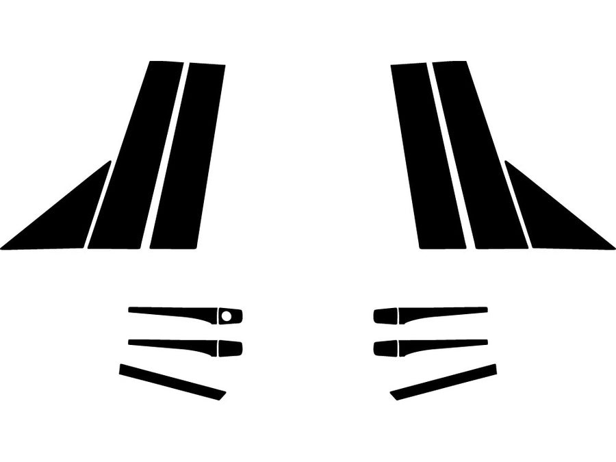 saab 9-5 2011-2011 (sedan) Matte Black Pillar Trim Diagram