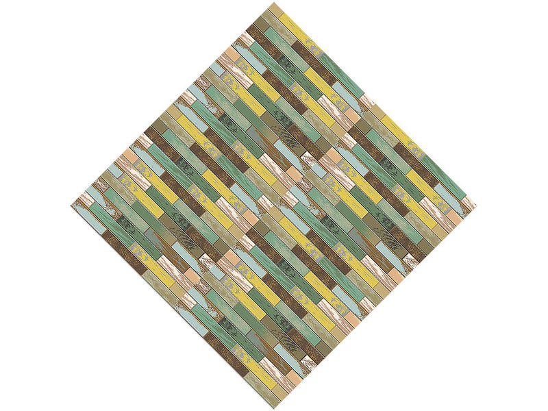 Sage Stain Wooden Parquet Vinyl Wrap Pattern