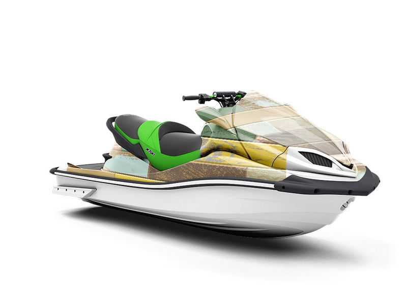 Sage Stain Wooden Parquet Jet Ski Vinyl Customized Wrap