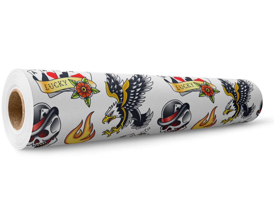 Sailor Style Tattoo Wrap Film Wholesale Roll~Rwraps Series 914 Digitally Printed Vinyl Roll~5