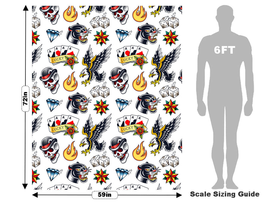 Sailor Style Tattoo Vehicle Wrap Scale~Rwraps Series 914 Sailor Style Tattoo Measurements~1