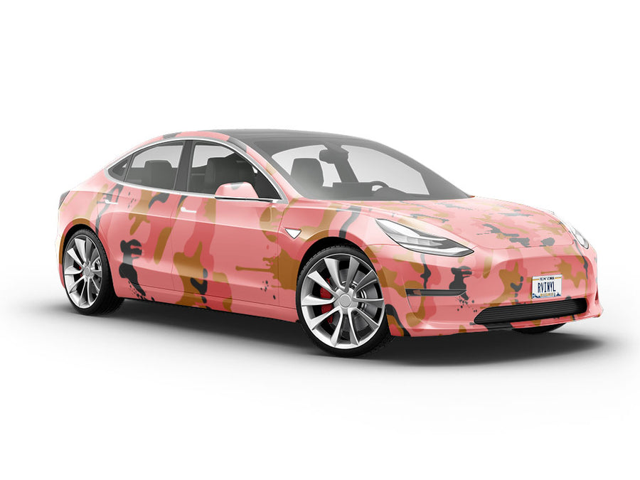 Salmon Graffiti Camouflage Vehicle Vinyl Wrap
