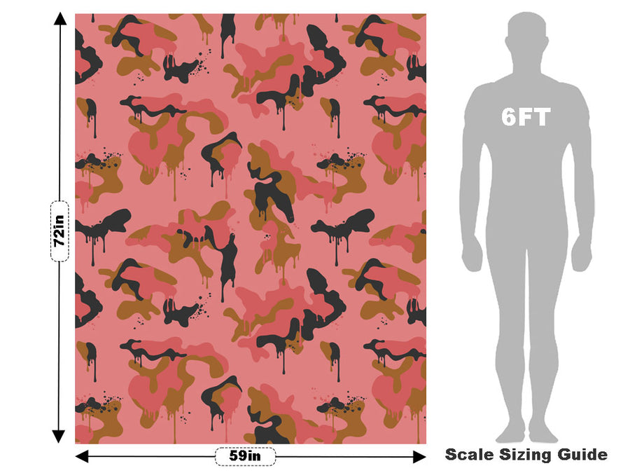 Salmon Graffiti Camouflage Vehicle Wrap Scale~Rwraps Series 914 Salmon Graffiti Camouflage Measurements~2