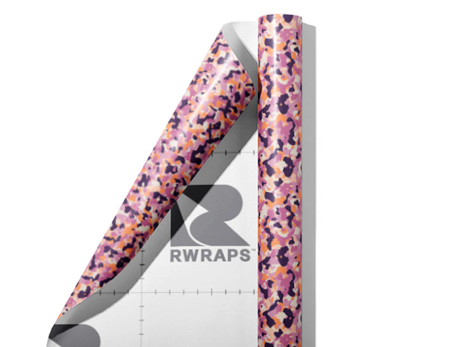 Salmon Sprinkle Camouflage Wrap Film Sheets~Rwraps Series 914 Salmon Sprinkle Camouflage Scrolled Sheet~3