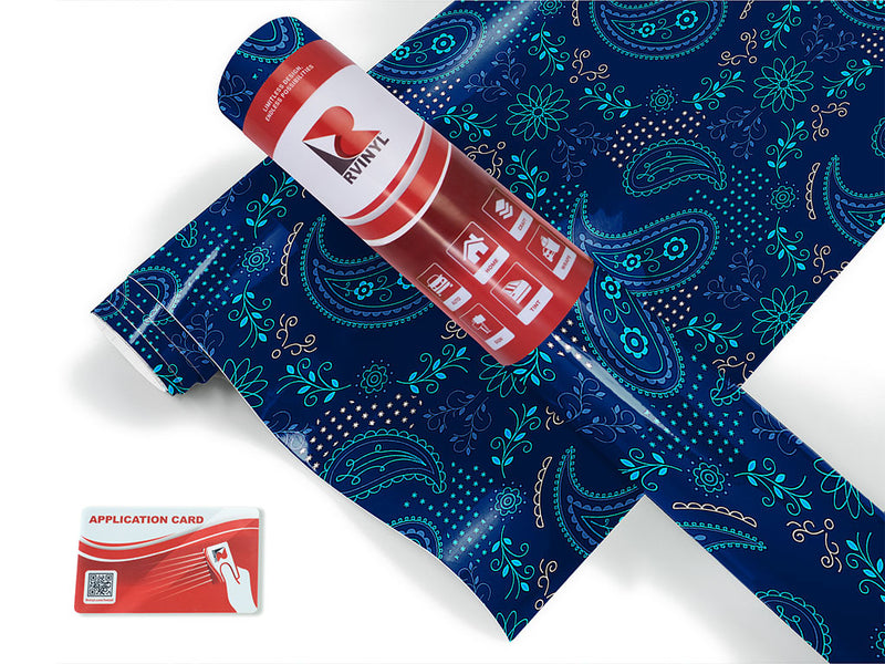 sapphire yin yang paisley Craft Vinyl Roll