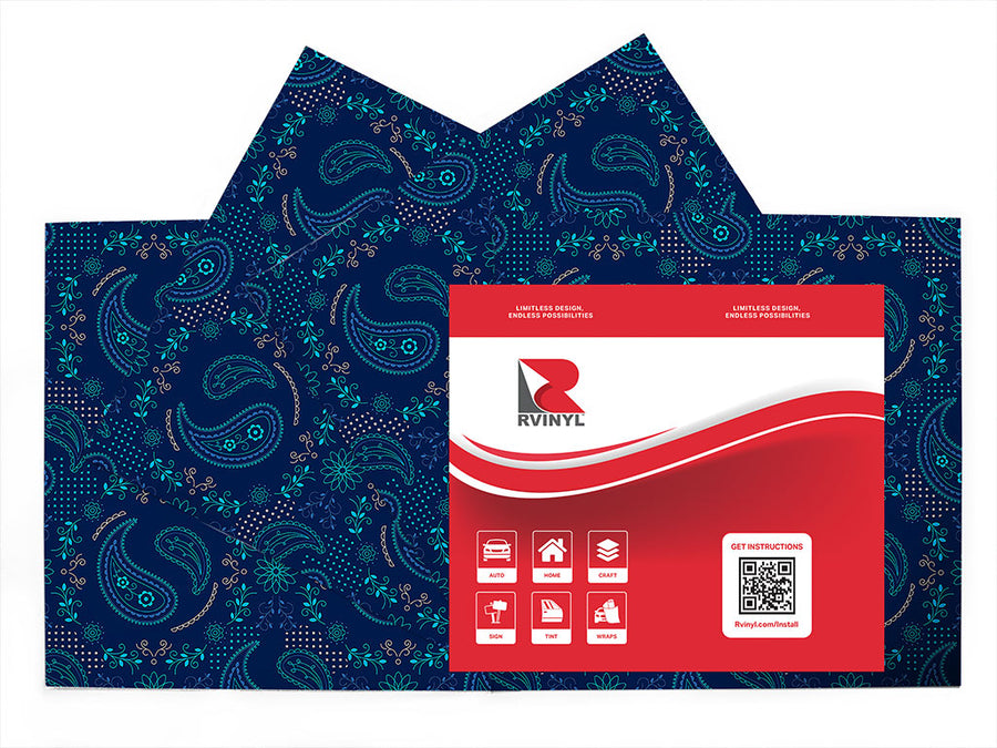 sapphire yin yang paisley Craft Vinyl Sheet Pack