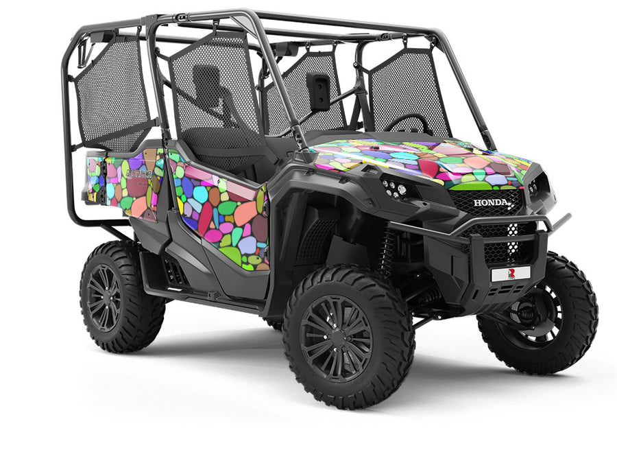 Saturated Rainbow Cobblestone Utility Vehicle Vinyl Wrap