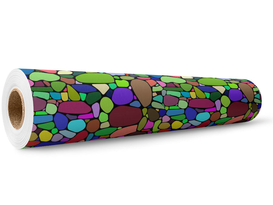 Saturated Rainbow Cobblestone Wrap Film Wholesale Roll~Rwraps Series 914 Digitally Printed Vinyl Roll~5