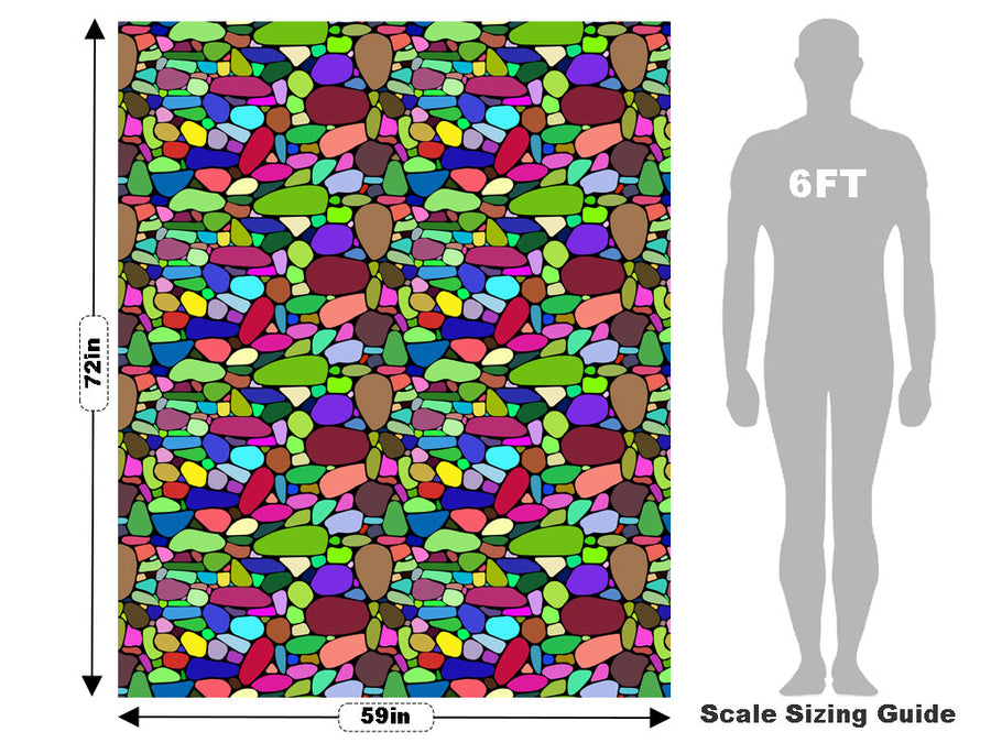 Saturated Rainbow Cobblestone Vehicle Wrap Scale~Rwraps Series 914 Saturated Rainbow Cobblestone Measurements~2