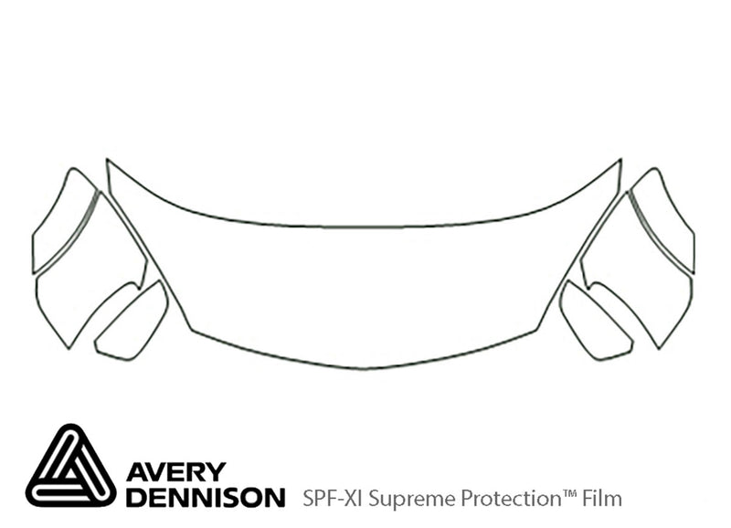 aura Avery Dennison Clear Bra Hood Precut PPF Diagram