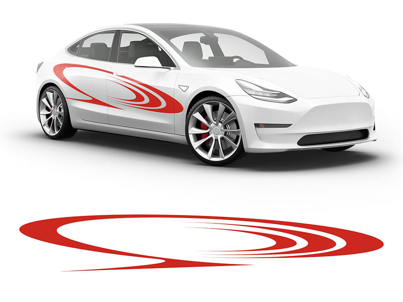 3M Light Red Saturns Rings Body Graphic~Full Side Auto Decal Kit~0