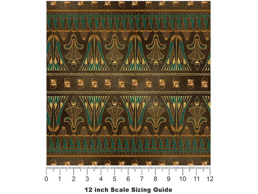Scarab Wall Egyptian Vinyl Film Pattern Size 12 inch Scale~Rwraps Scarab Wall Egyptian Sizing Chart~2