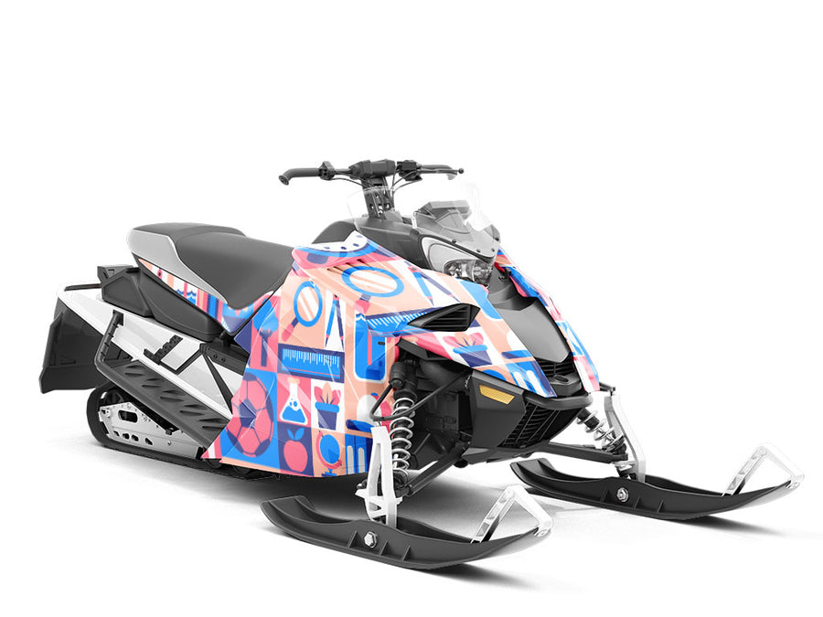 School Sports Mosaic Custom Wrapped Snowmobile