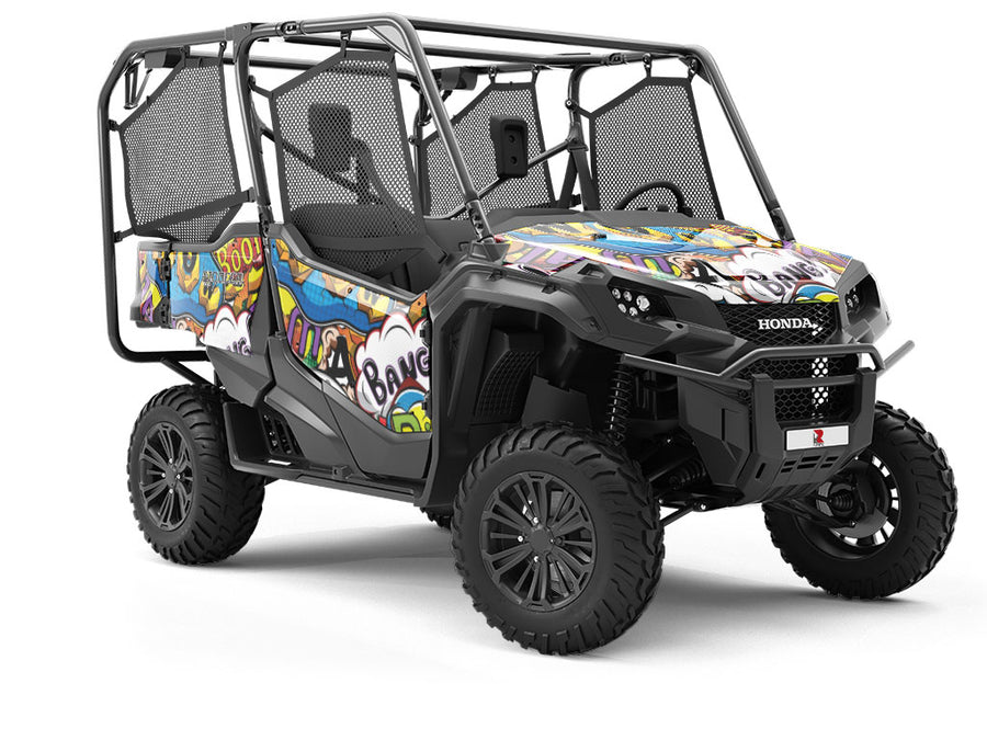 Sci-Fi Comic Sticker Bomb Utility Vehicle Vinyl Wrap