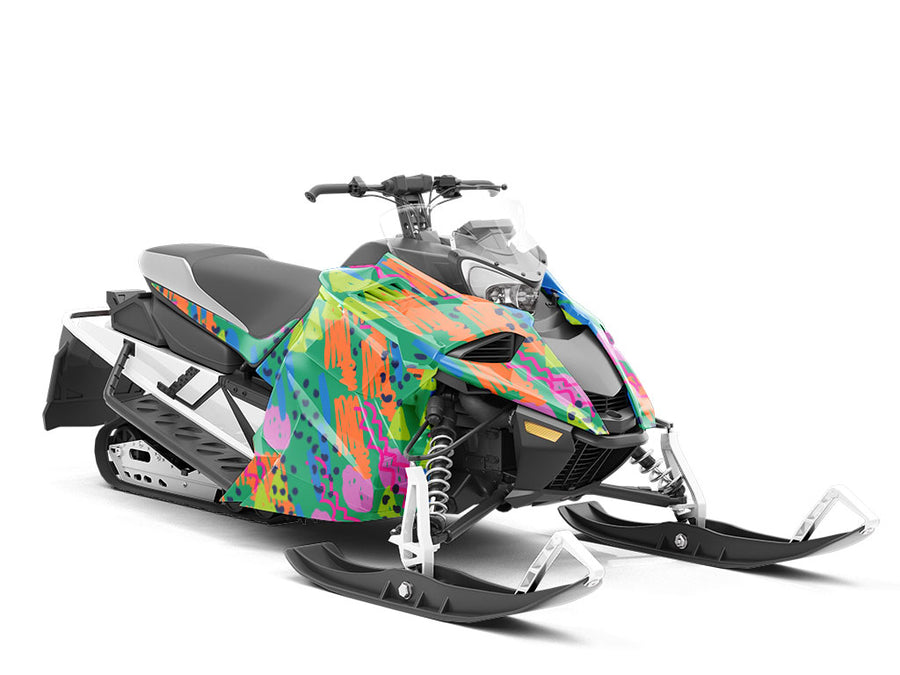 Scientific Amalgamation Abstract Custom Wrapped Snowmobile