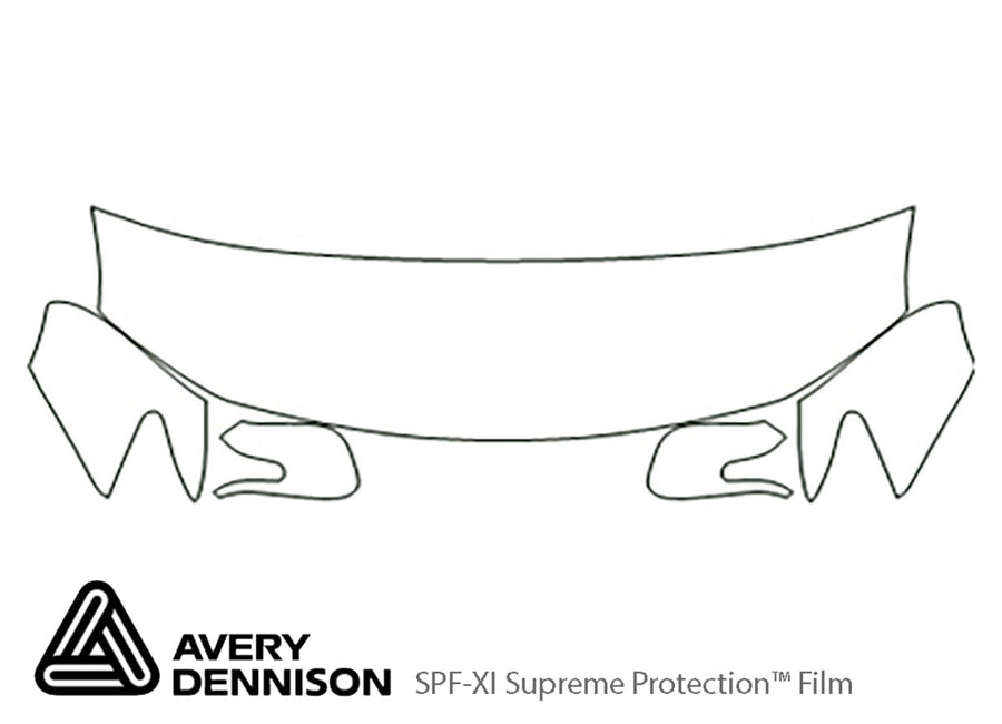 tc Avery Dennison Clear Bra Hood Precut PPF Diagram