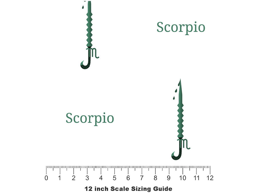 Scorpio Swords Astrology Vinyl Film Pattern Size 12 inch Scale~Rwraps Scorpio Swords Astrology Sizing Chart~2