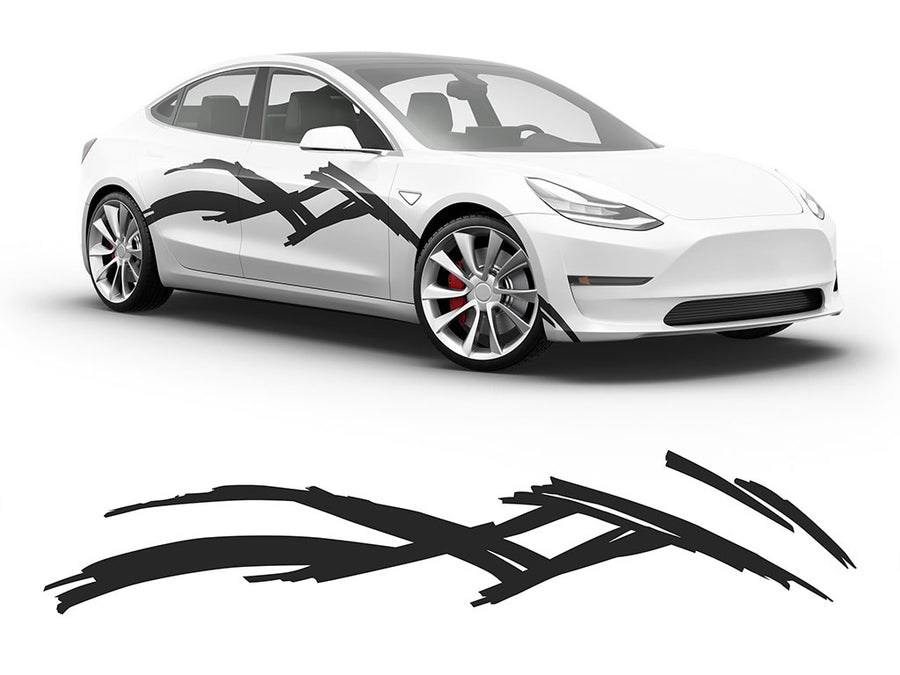 3M Matte Black Scratches Body Graphic~Full Side Auto Decal Kit~0
