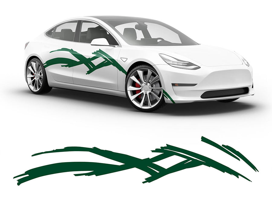 3M Dark Green Scratches Body Graphic~Full Side Auto Decal Kit~0