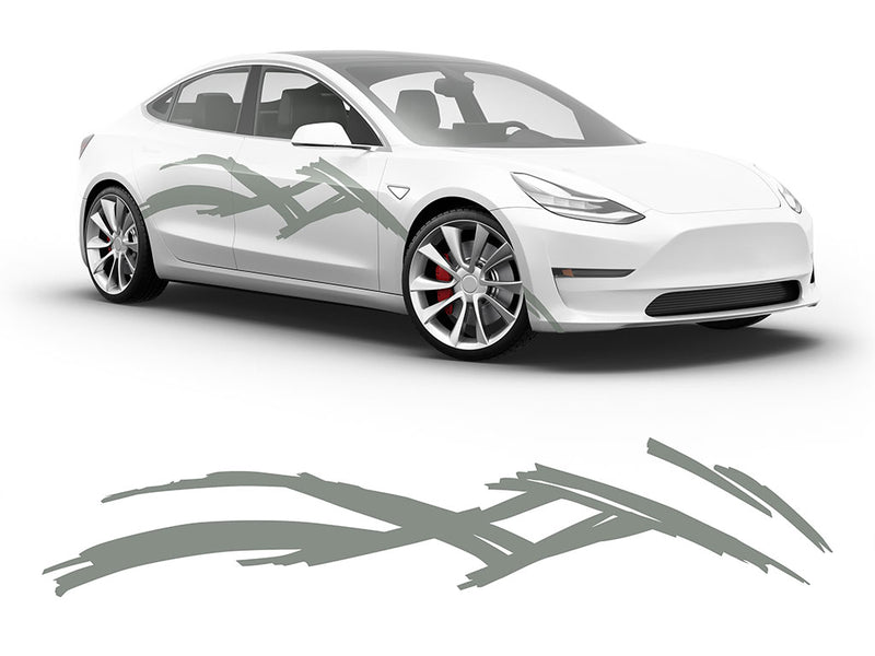 3M Light Gray Scratches Body Graphic~Full Side Auto Decal Kit~0