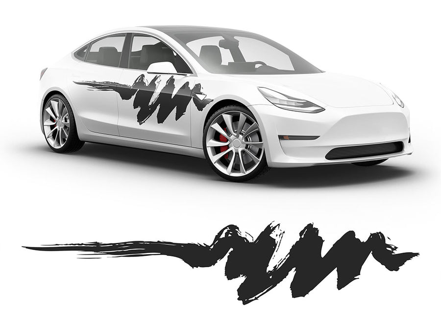 3M Black Scribbles Body Graphic~Full Side Auto Decal Kit~0