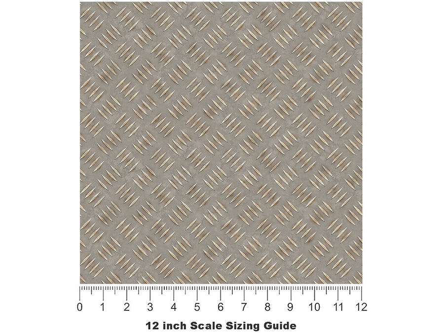 Scuffed Lug Diamond Plate Vinyl Film Pattern Size 12 inch Scale~Rwraps Scuffed Lug Sizing Chart~2