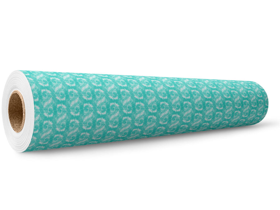 Seafoam Spirals Tie Dye Wrap Film Wholesale Roll~Rwraps Series 914 Digitally Printed Vinyl Roll~5