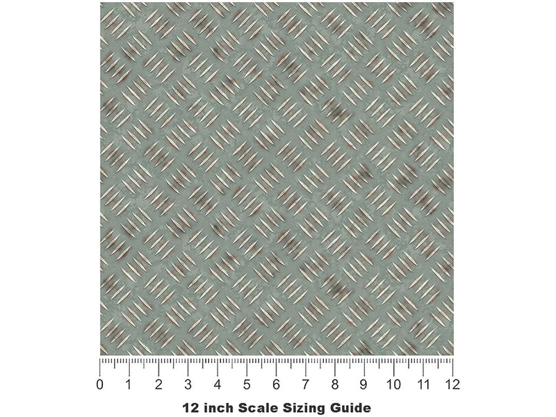 Seamless Aqua Diamond Plate Vinyl Film Pattern Size 12 inch Scale~Rwraps Seamless Aqua Sizing Chart~2