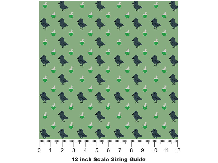 Secret Potions Birds Vinyl Film Pattern Size 12 inch Scale~Rwraps Secret Potions Birds Sizing Chart~2
