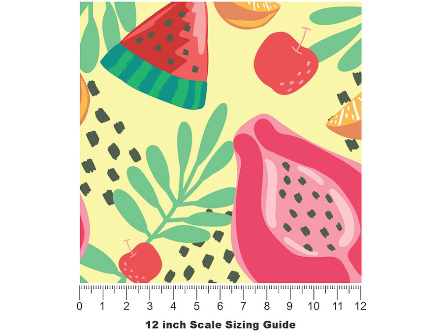 Seeded Sugar Fruit Vinyl Film Pattern Size 12 inch Scale~Rwraps Seeded Sugar Fruit Sizing Chart~2