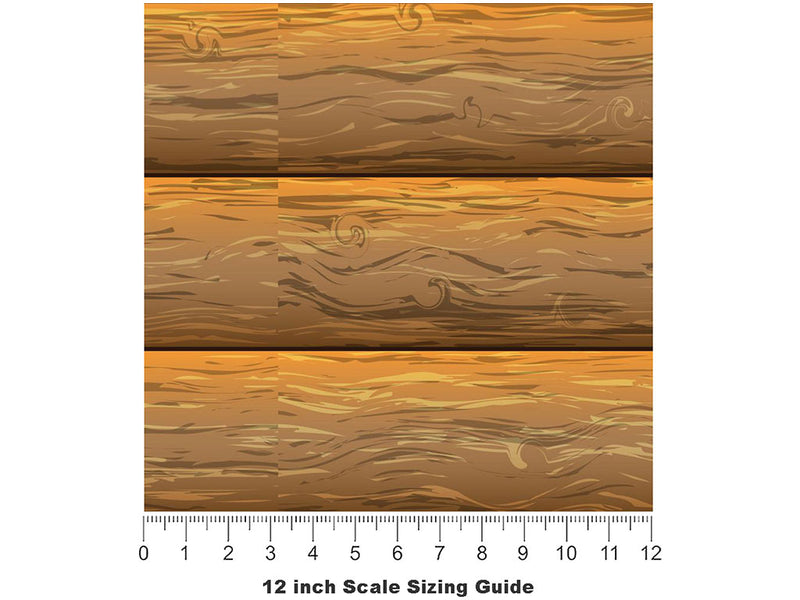 Sesame Wood Plank Vinyl Film Pattern Size 12 inch Scale~Rwraps Sesame Wood Plank Sizing Chart~3